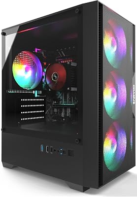 Gaming PC, i5 CPU Up to 3.6GHz, Integrated Graphics, 256 GB M.2, 8 GB RAM Pre-Built Computer, RGB Fans x 4, Win 11 Home，WiFi 6 + BT 5.3, 400W PSU (i5 CPU+256GB+8GB)