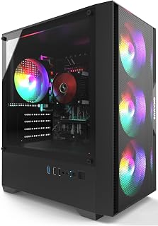 Pre-Built PC, i5 CPU Up to 3.6GHz, Integrated Graphics Only, 256 GB M.2, 8 GB RAM Cheap Budget Gaming PC, RGB Fans x 3, Win 11 Home,WiFi 6 + BT 5.3, 400W PSU (i5+No GPU+8GB+256GB)