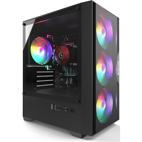Gaming PC, i5 CPU Up to 3.6GHz, Integrated Graphics, 256 GB M.2, 8 GB RAM Pre-Built Computer, RGB Fans x 4, Win 11 Home，WiFi 6 + BT 5.3, 550W PSU (i5 CPU+256GB+8GB)