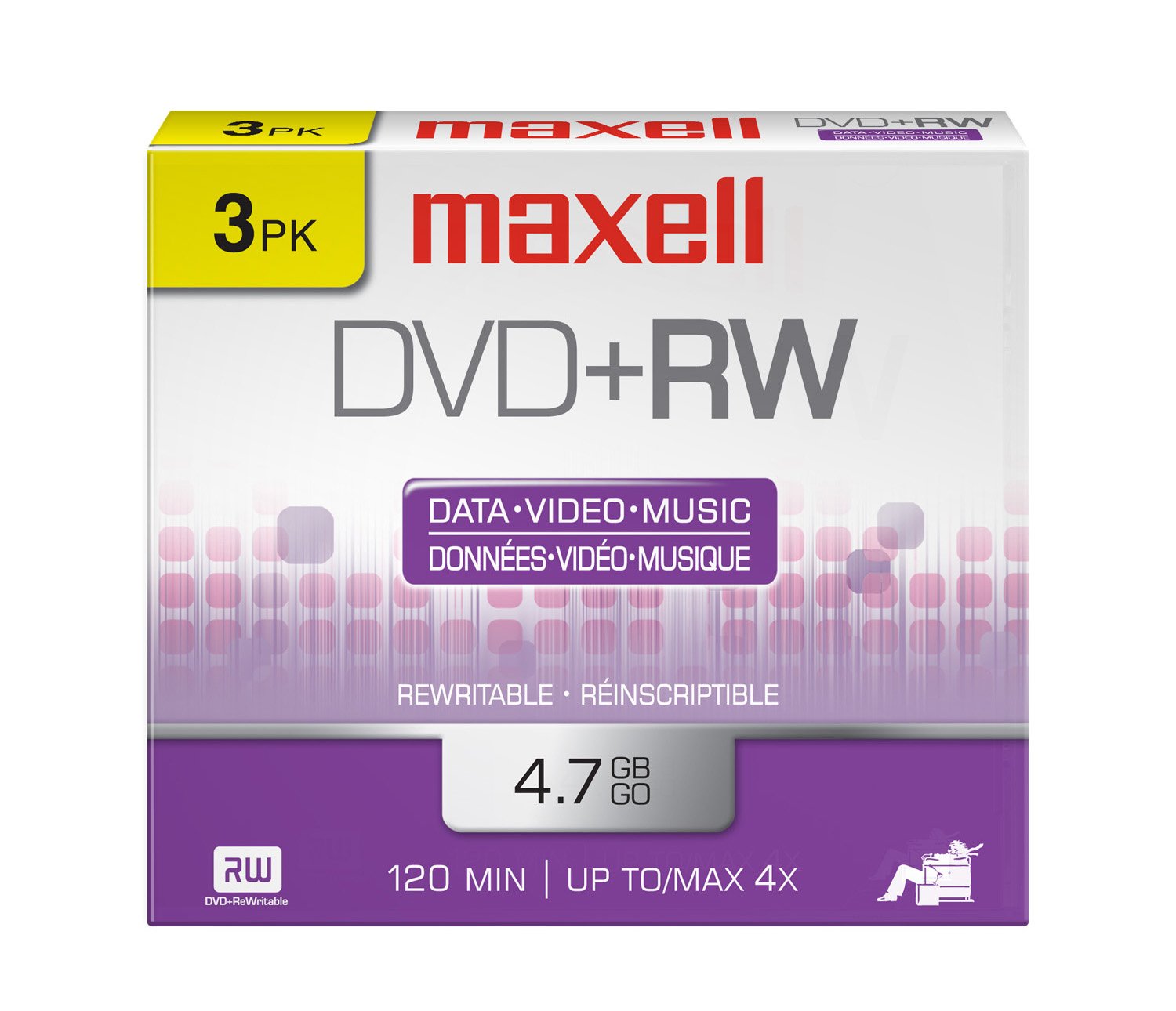 Amazon.com: MAXELL 634015 / 634043 4.7 GB DVD Plus RW Media, 3
