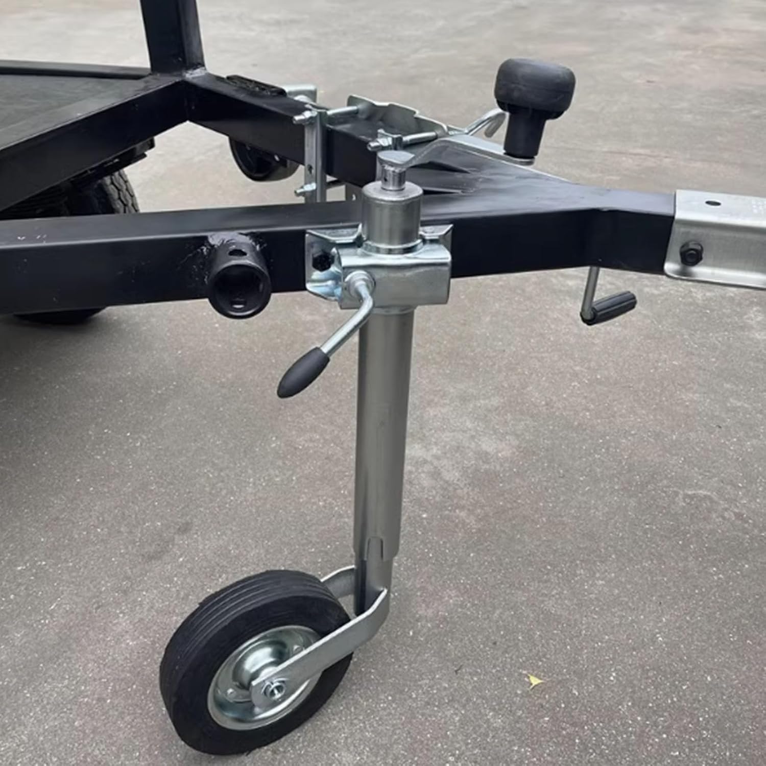 Boat Trailer Jack with Wheel - Lift Bolt-on Swivel Tang Jack, Heavy-Duty Bolt-On Swivel 150kg Automatic Support Wheel, with 20cm for Yachts, Boats, Trailers(