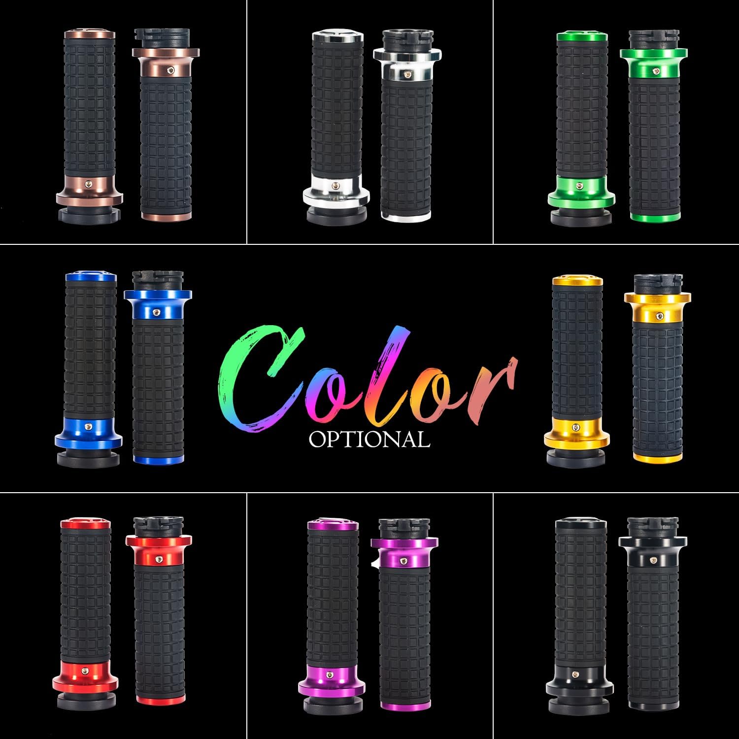 Motorcycle CNC Hand Grips Aluminum Rubber Handlebar Hand Grips for Harley Davidson Dyna Super Glide,Softail Fat Boy Low Rider,Road Glide Sportster V-Rod,Electra Glide