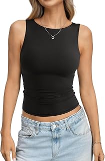 EasyGala Womens Double Lined Boat Neck Tank Tops Sleeveless Summer Shirts