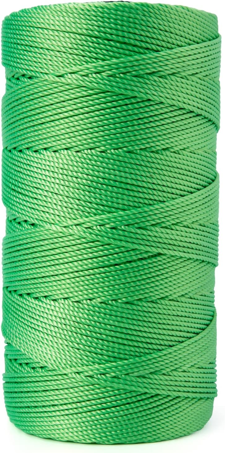 HONGDA Twisted Nylon String, #18 x 1080FT Mason Line String, Nylon Twine for Masonry Job, Trot Line, Decoy Line, Net Making and Mending, Workshop, Crafts, Gardening