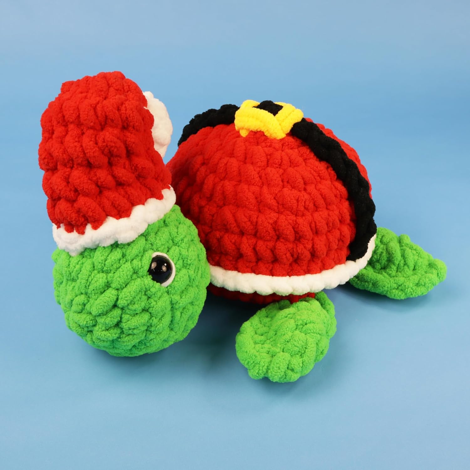 Needzo Christmas Crochet Kit Large Santa Sea Turtle, Everything Included, Step-by-Step Video Tutorials, DIY Knitting Supplies image 2
