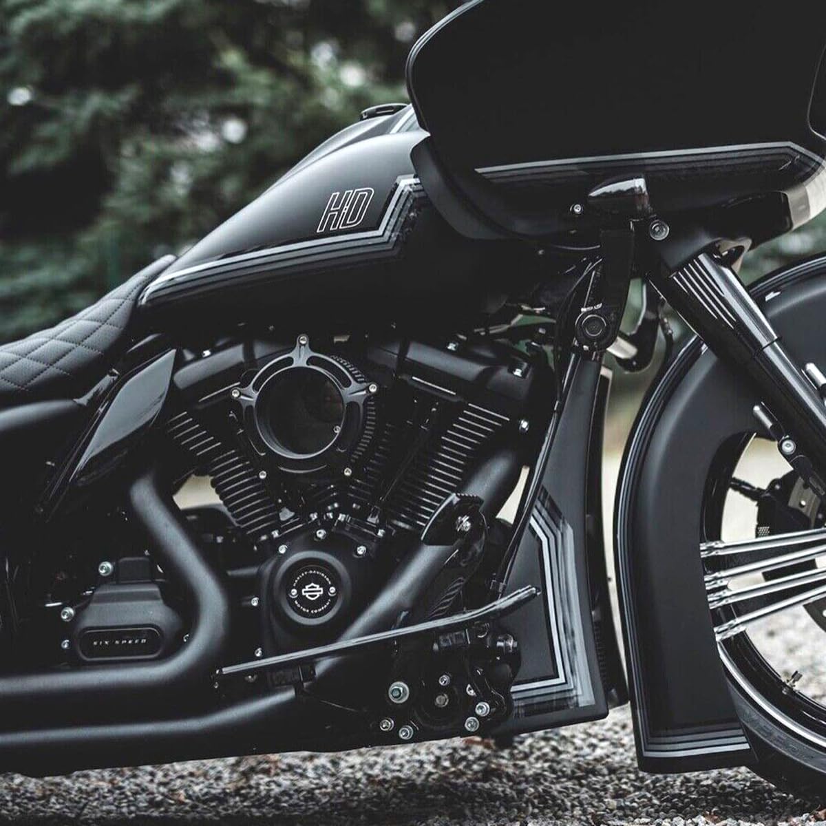 Filtro Aria In Alluminio Billet Per Harley Touring 2008-2016 - Blu, Con Supporto - Foto 3