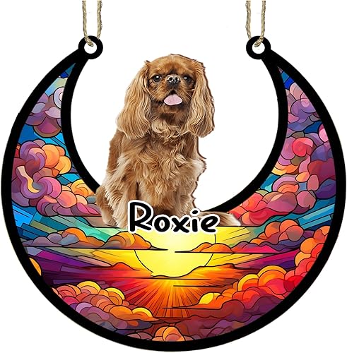 Vista 252 de LOVELYPOD Adorno de Navidad personalizado de perro pastor alemán, atrapasoles conmemorativo, adorno de Navidad de pastor alemán con nombre, pérdida