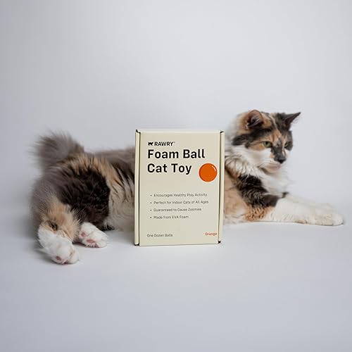 Miniatura 4 de Rawry Juego de juguetes de bolas de espuma para gatos, 12 bolas de espuma para gatos y gatitos de interior, bolas suaves, duraderas, con rebote para