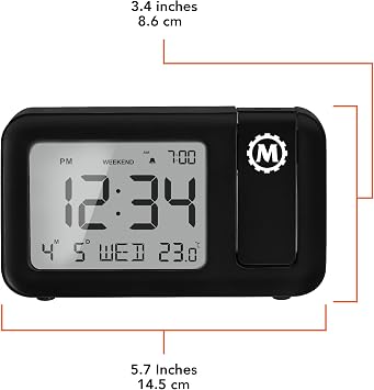 MARATHON Projection Clock with Large Display and Backlight