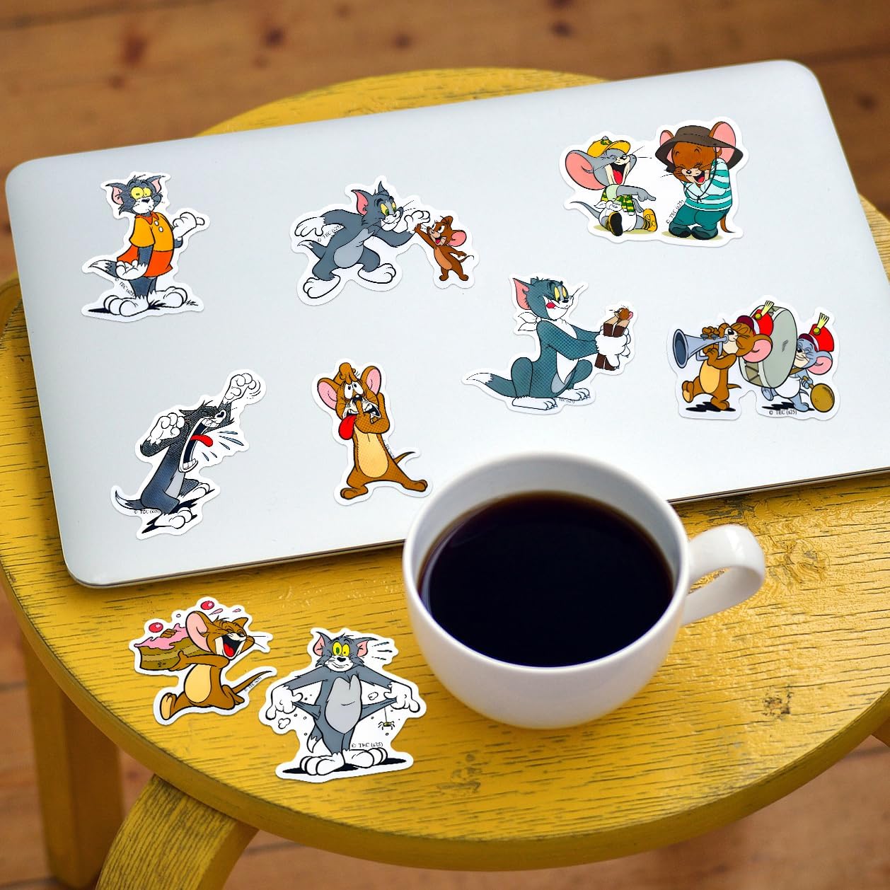50Pcs Official Licensed Tom and Jerry Stickers Pack – Classic Anime Decals for Laptop, Water Bottle, Journal, Scrapbooking, Retro Animation Art Collection image 5