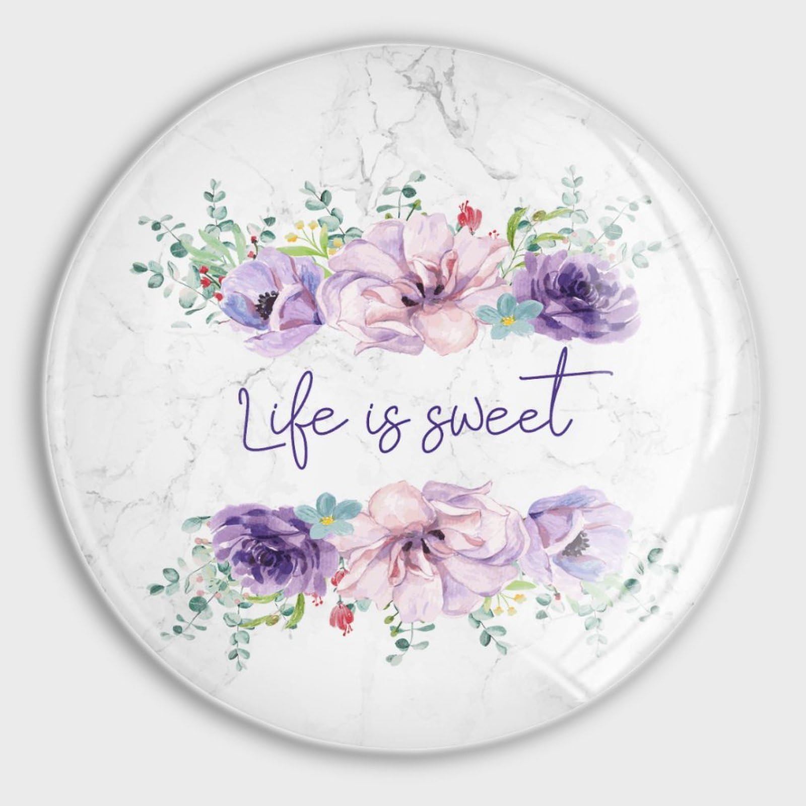 Aimants de réfrigérateur en verre violet lot de 4 pour tableau blanc