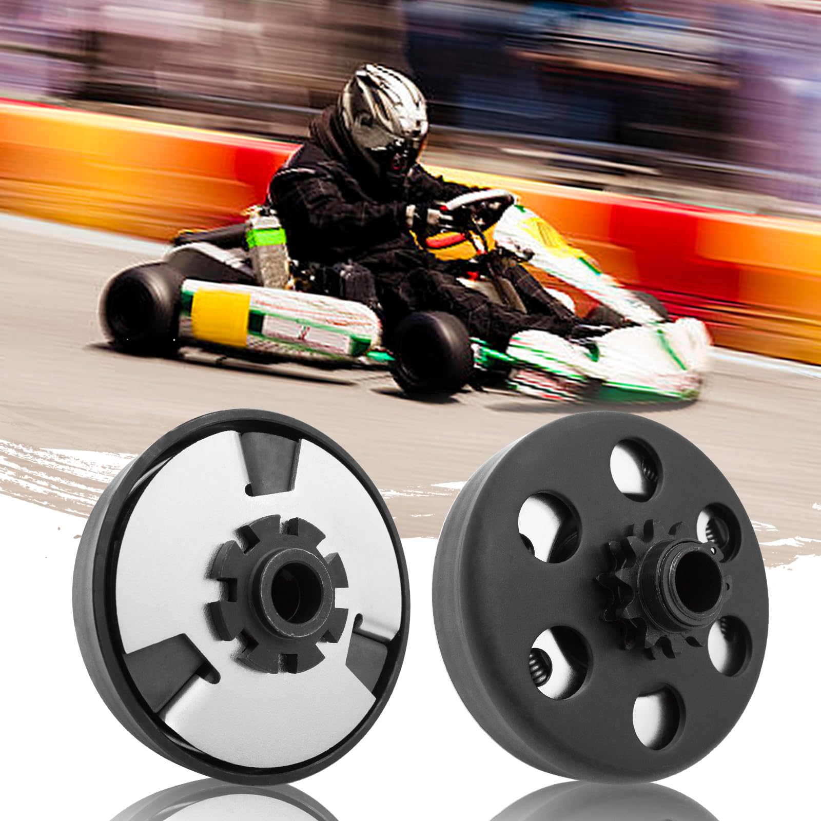 Embrague Go Kart de 5/8 pulgadas de diámetro de 11 dientes para cadena #35, embrague centrífugo. Perfecto para MiniBike, Go Kart, cortacésped y motor Fun Kart. Incluye kit de pernos y