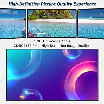 Commercial LCD Monitor, Slim Frameless Digital Kiosk with Smart Split Screen, 3840 x 2160p HD Screen, Supports WiFi/USB, Photos/Videos Can Be Played In A Loop NetworkVersion