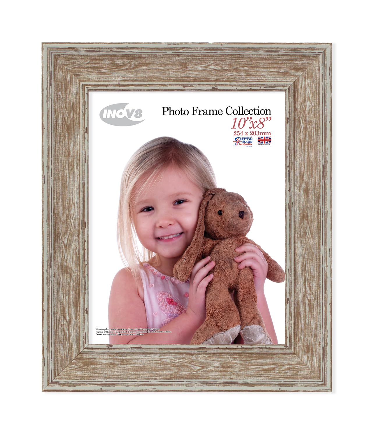 Inov8 Washed Walnut British Made Picture/Photo Frame, 10X8-Inch, Large