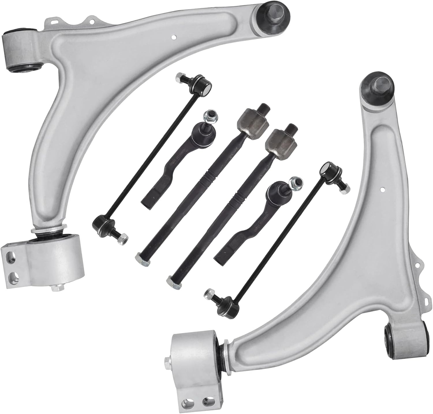ASTARPRO 8pcs Suspension Kit Front Lower Control Arm+ Inner and Outer Tie Rods + Sway Bar Links Compatible with 2013-2015 Chevrolet Malibu