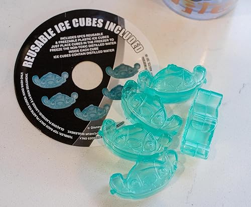 Miniatura 4 de Disney Lilo & Stitch - Taza de carnaval con popote reutilizable, tapa a prueba de fugas, cubos de hielo de plástico, vaso de plástico sin BPA, vaso