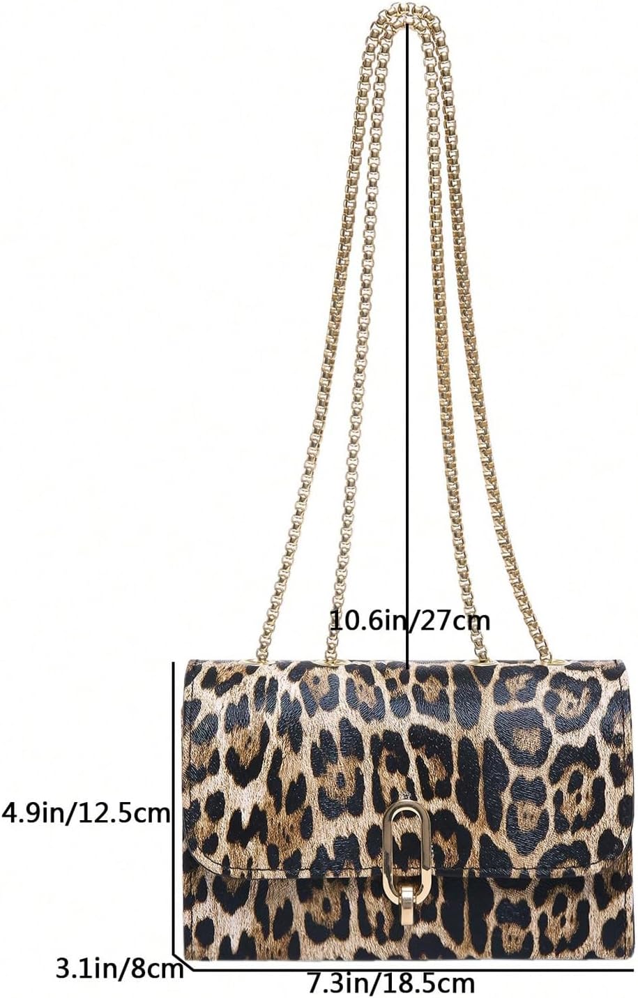 QWINEE Women's Leopard Purse Cheetah Print Purses Y2k Evening Chain Shoulder Bag Clutch