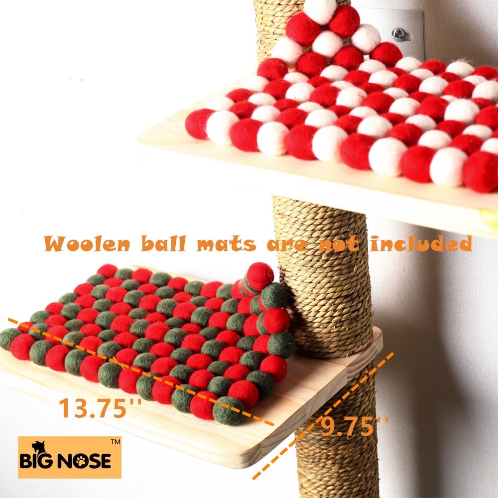 BIG NOSE Wall Mounted Cat Scratching Post Multi Level Cat Shelves with