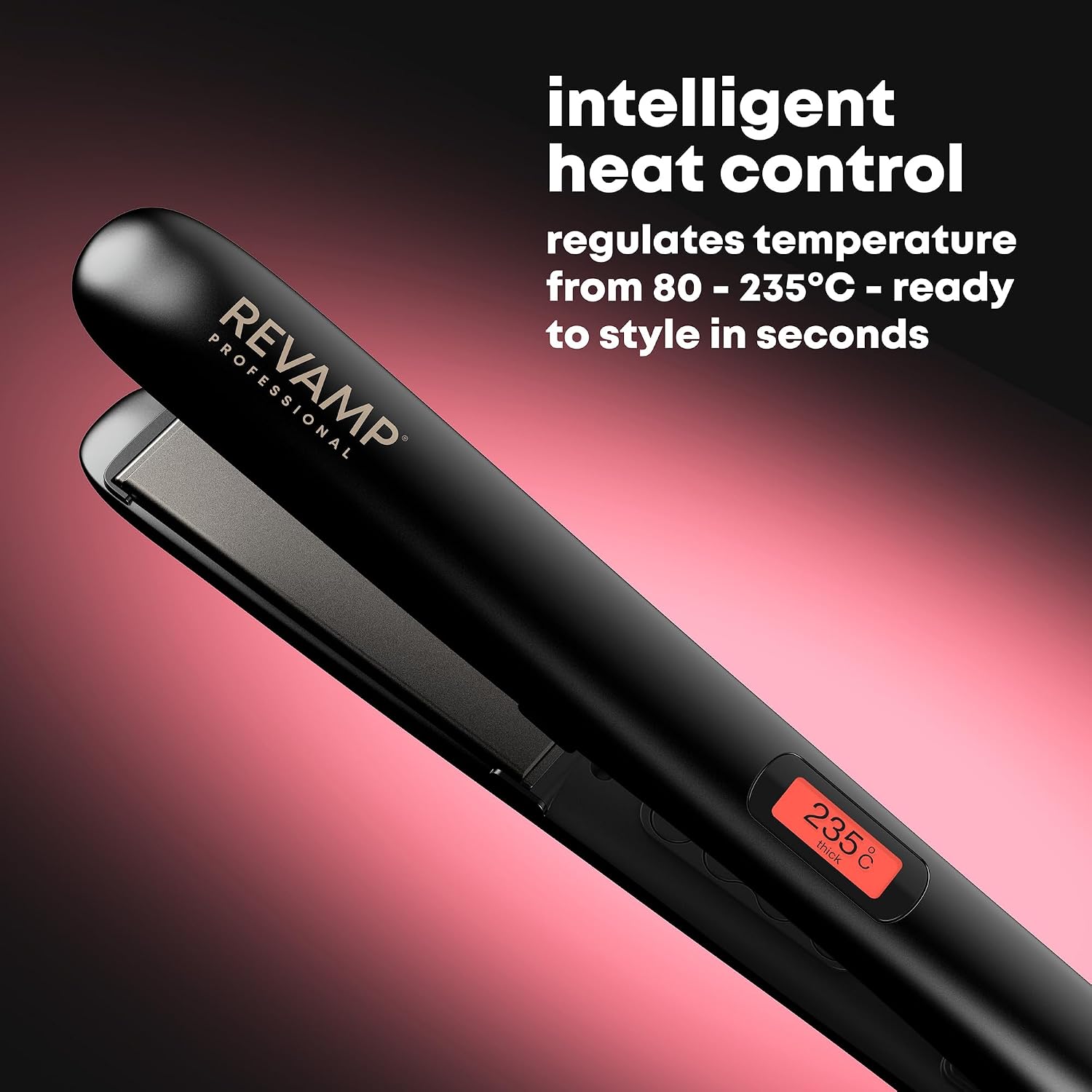 REVAMP Progloss Digital Ceramic Hair Straighteners - Slim, Lightweight, Salon Professional Straightening and Curling Hot Iron Styler, All Hair Type, Adjustable Temperature,... - Image 5