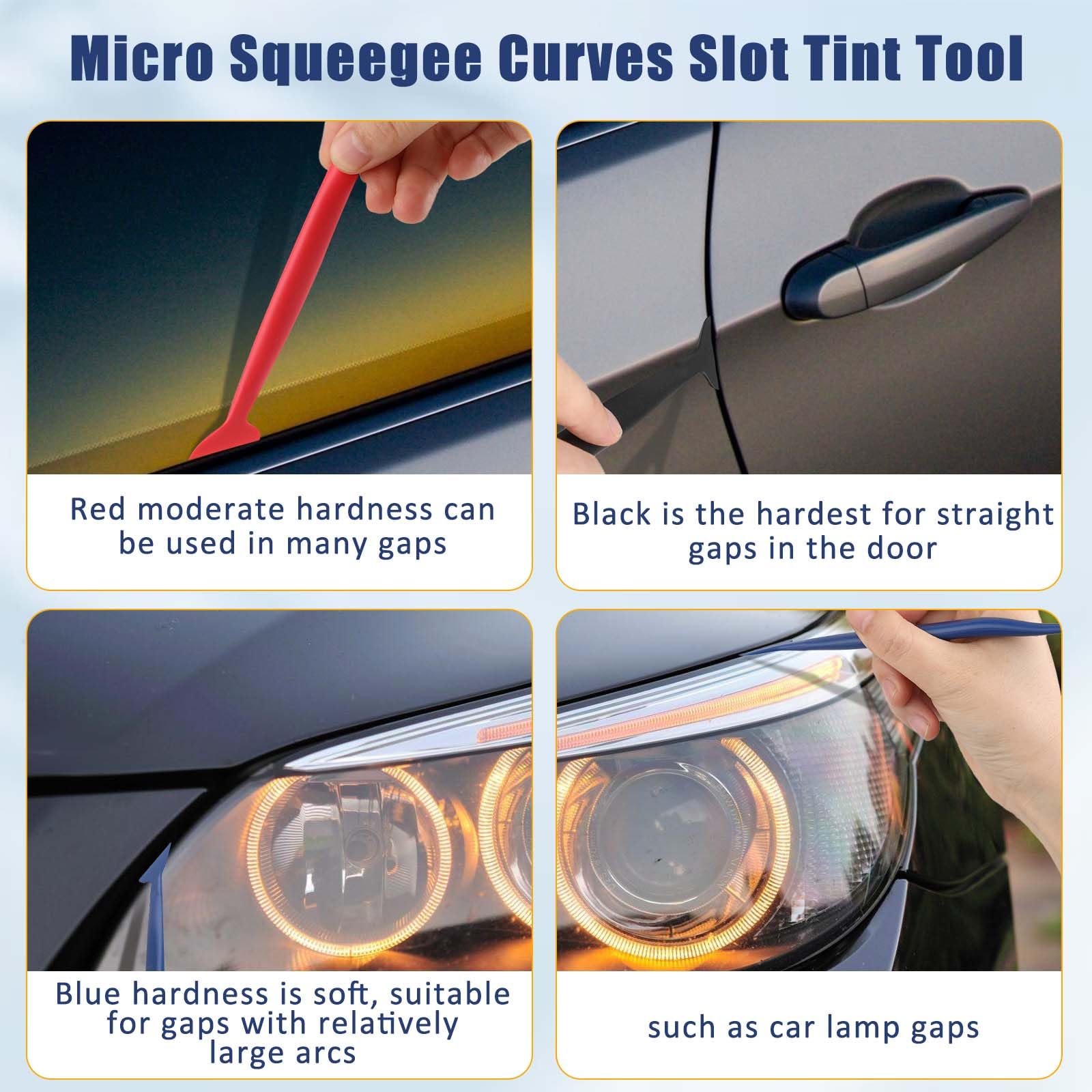 Snapklik.com : Bewudy 3 Pcs Car Micro Squeegee Curves Slot Tint Tool ...