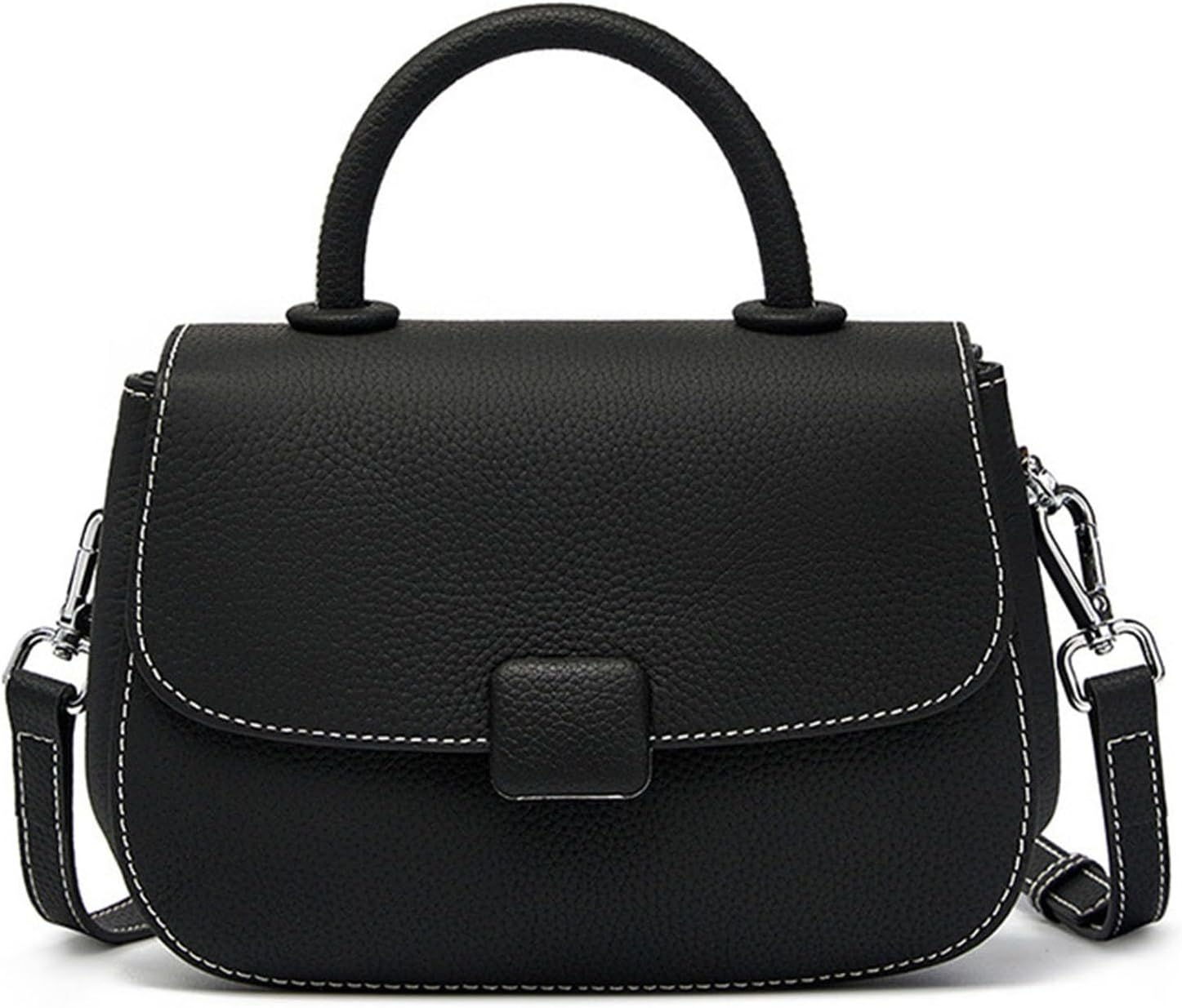 Leather Crossbody Bag Women Genuine Leather Shoulder Bags Small Clutch Purse Mini Top Handle Handbag with Adjustable Strap
