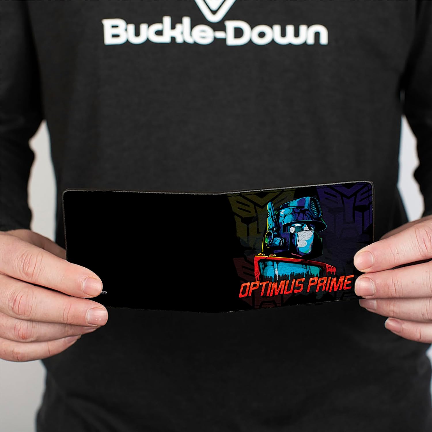 Buckle-Down Hasbro Wallet, Bifold, Transformers Optimus Prime Pose Autobot Fade Multi Color, Vegan Leather