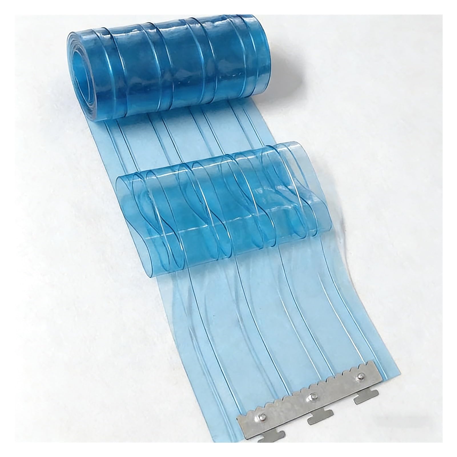 Rideau Lamelles Transparent Kit de Rideaux Lanières en PVC Résistant aux Rayures et à l'usure Bandes Porte Plastique Entrepôts, Cuisines(50.4" W x 78.7" L/128x200cm)