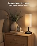 Cordless Table Lamp, Portable Rechargeable Desk Lamp with Stepless Dimming & Timer, 2700K LED Battery Operated Lamp, Fabric Shade Touch Control Wireless Lamp for Kitchen, Dining Room, Bedroom, Dorm