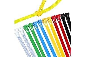 100 Pack Rainbow Reusable Cable Ties Multicolor 12 Inch