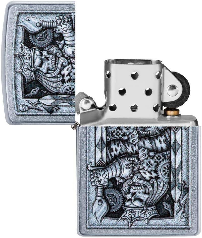 Zippo Steampunk King Spade Street Chrome Pocket Lighter, One Size (29877)