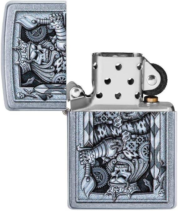 Zippo Steampunk King Spade Street Chrome Pocket Lighter, One Size (29877)
