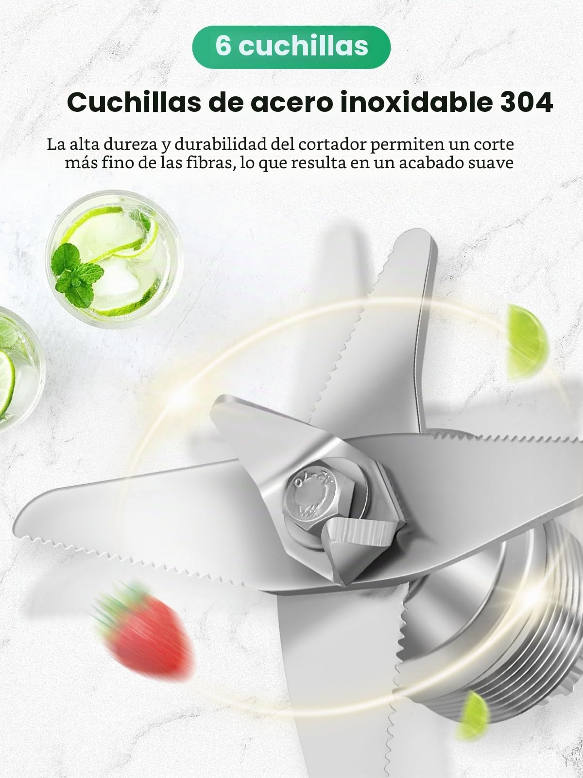 Huanyu Batidora para batidos Blender Smoothie Maker 2L de gran capacidad y alta velocidad, 2200 W, batidoras multifunción comerciales con jarra para picar hielo, zumos, batidos y milkshakes