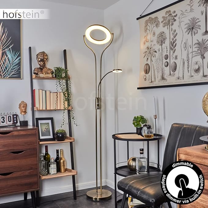 hofstein Donna Staande lamp LED Oud messing, 2-lichts photo 2