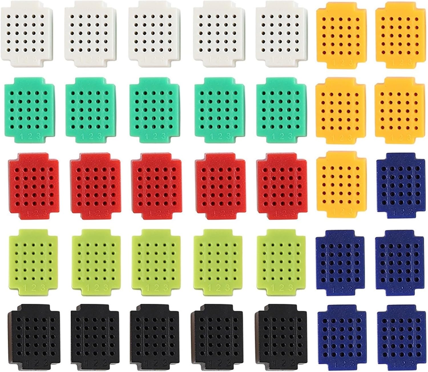 35Pcs Mini Breadboard Kit 25 Holes ABS Plastic DIY