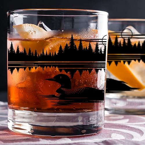 Miniatura 10 de Toasted Tales Loon Scene Lake and Lodge Collection  Copa de vino sin tallo de 16 onzas  Accesorio de decoración del hogar al aire libre de temporada