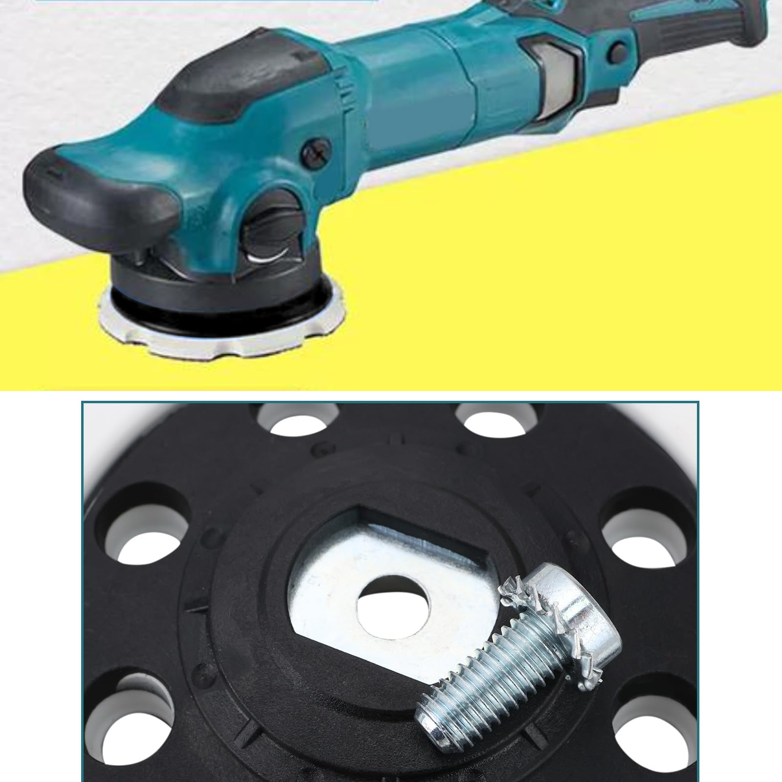 197922-4 - Cuscinetto di ricambio da 125 mm, compatibile con lucidatrice orbitale Makita PO5000C, PO6000C, DPO500Z, DPO600Z, DPO600TKX1, 8 fori