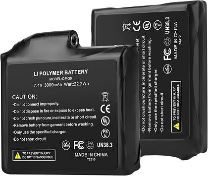 2Pcs 7.4V 2200mAh Heated Gloves Socks Battery, Dual Charger, USB Charging Cable Rechargable Lithium Polymer Batteries for Heated Gloves Socks Hats Mittens Heating Pad 2pcs Included