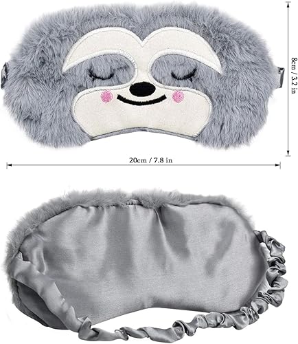 Miniatura 2 de Linda máscara para dormir de perezoso, suave y esponjosa, con los ojos vendados, divertida máscara de sueño de animales, cubierta de ojos para