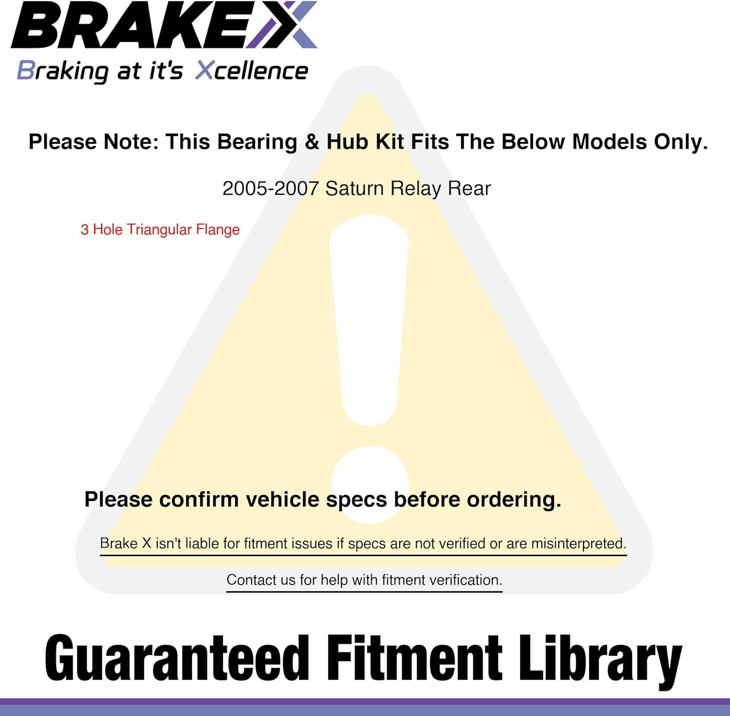 Brake X Rear Left Wheel Bearing and Hub Assembly for 2005-2007 Saturn Relay | HC Series Rear Driver wheel hub assembly