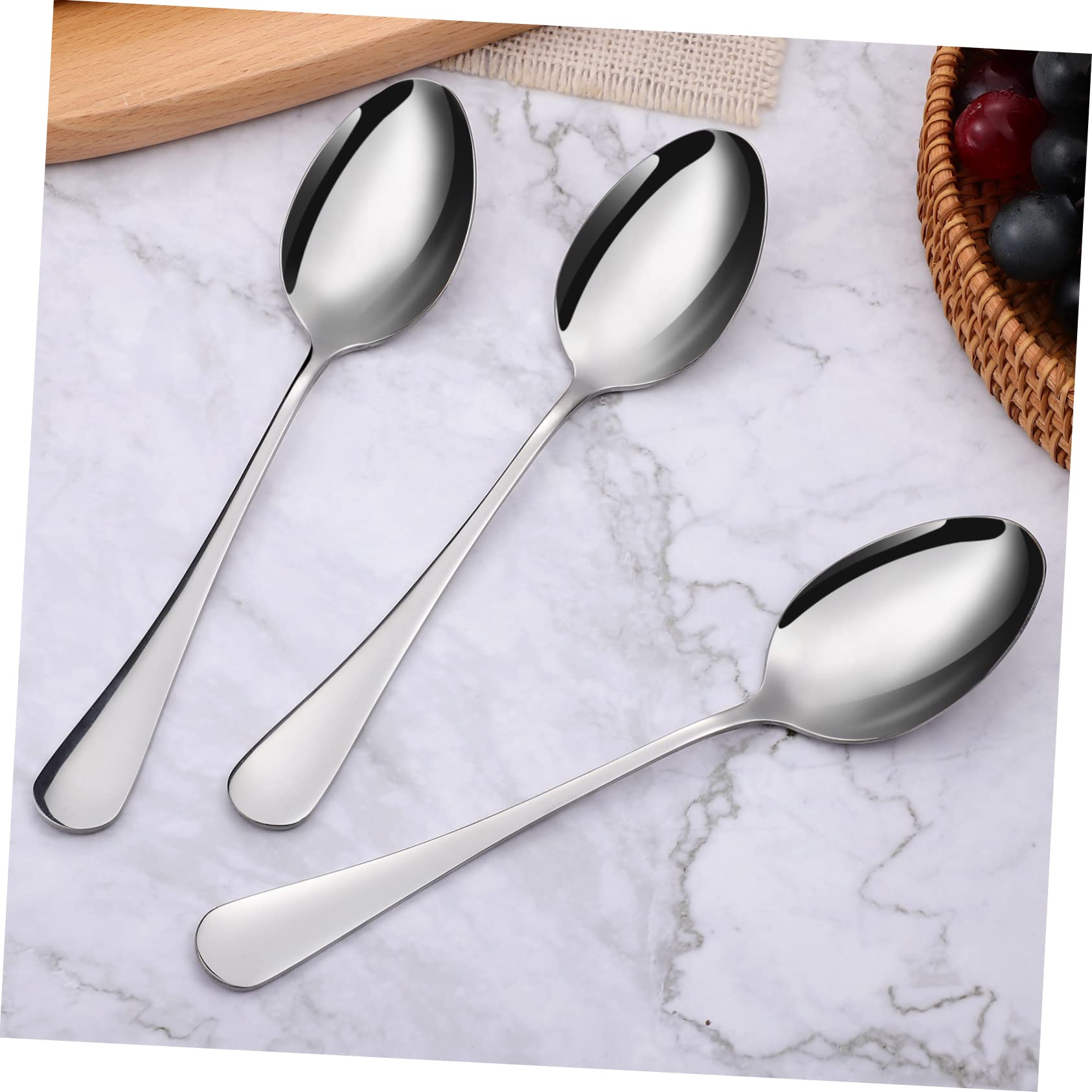 HOLIDYOYO 6pcs Pointed Spoon Sugar Spoon Ramen Spoon Appetizer Spoons Iced Tea Spoon Barbecue Spoon Japanese Spoon Ergonomic Food Table Spoons Soup Spoons Food Serving Spoon Stainless Steel