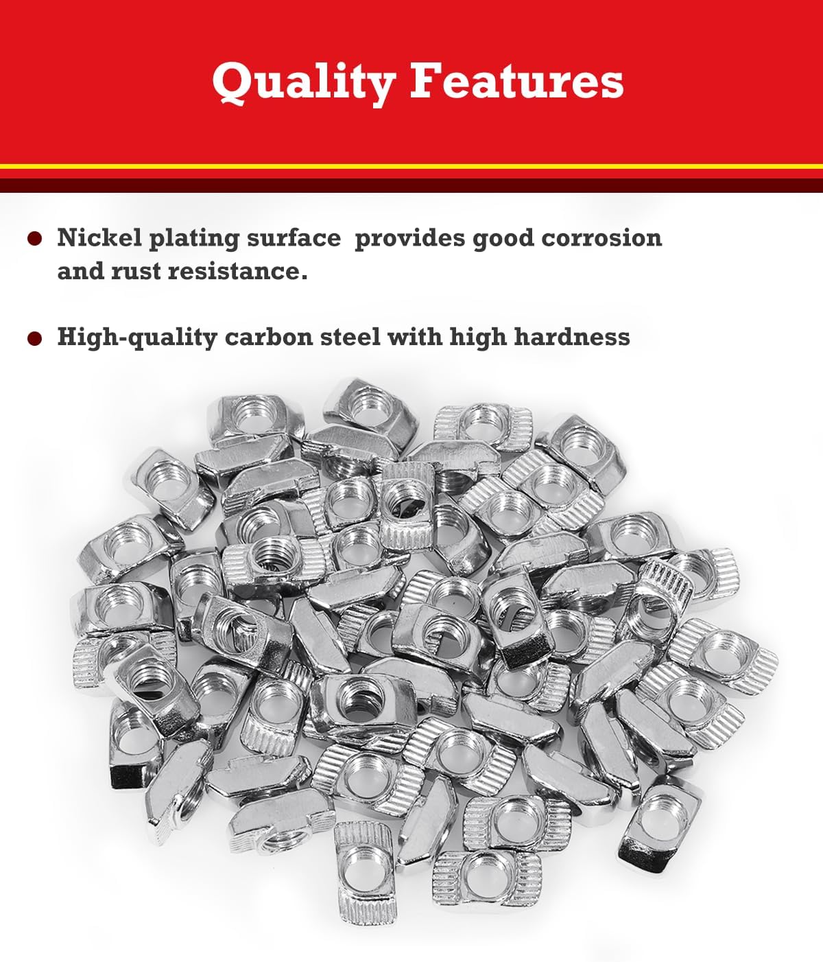 Pack of 120 T-Slot Nuts Hammer Head Nut 8 mm Groove 8, M6 Thread 3030 Profile T-Slot Nuts, Carbon Steel Slot Nuts M6, T-Slot Nuts for Aluminium Profile Extrusion Slot (EU30-M6)