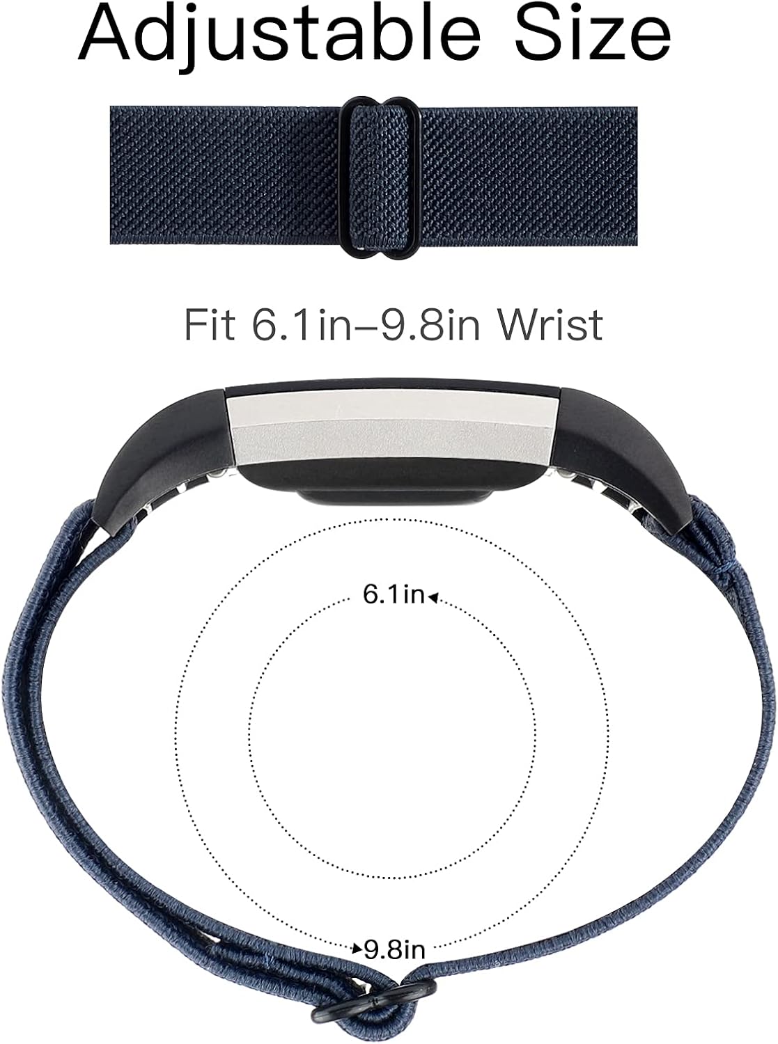 YONWORTH Adjustable Elastic Watch Band Compatible with Fitbit Charge 2 Bands, Stretchy Nylon Loop Strap Soft Wrist Bands Bracelet Sport Replacement for Women Men (Twill Light Ming Blue) : Electronics