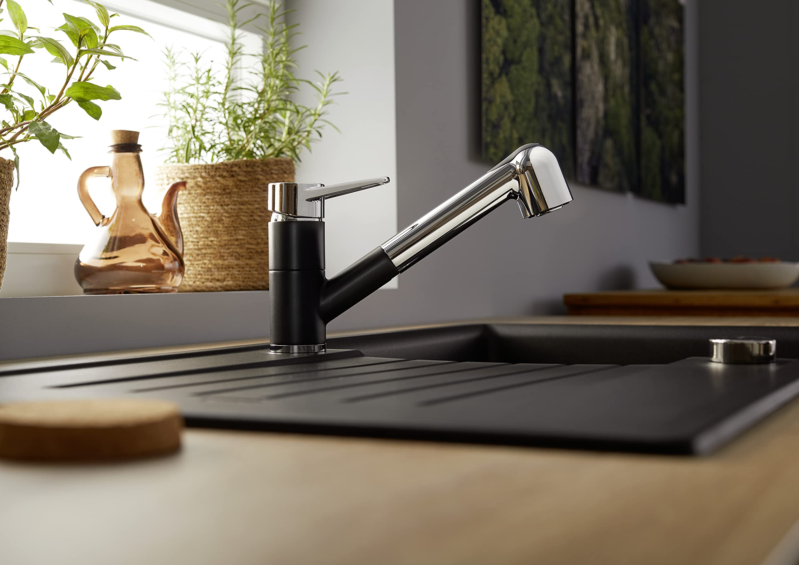 BLANCO WEGA-S II Softbianco/cromato | Alta pressione | Con tubo estraibile | Dispositivo di prevenzione del riflusso | Cartuccia in ceramica | Qualità sicura dell'acqua e risparmio idrico