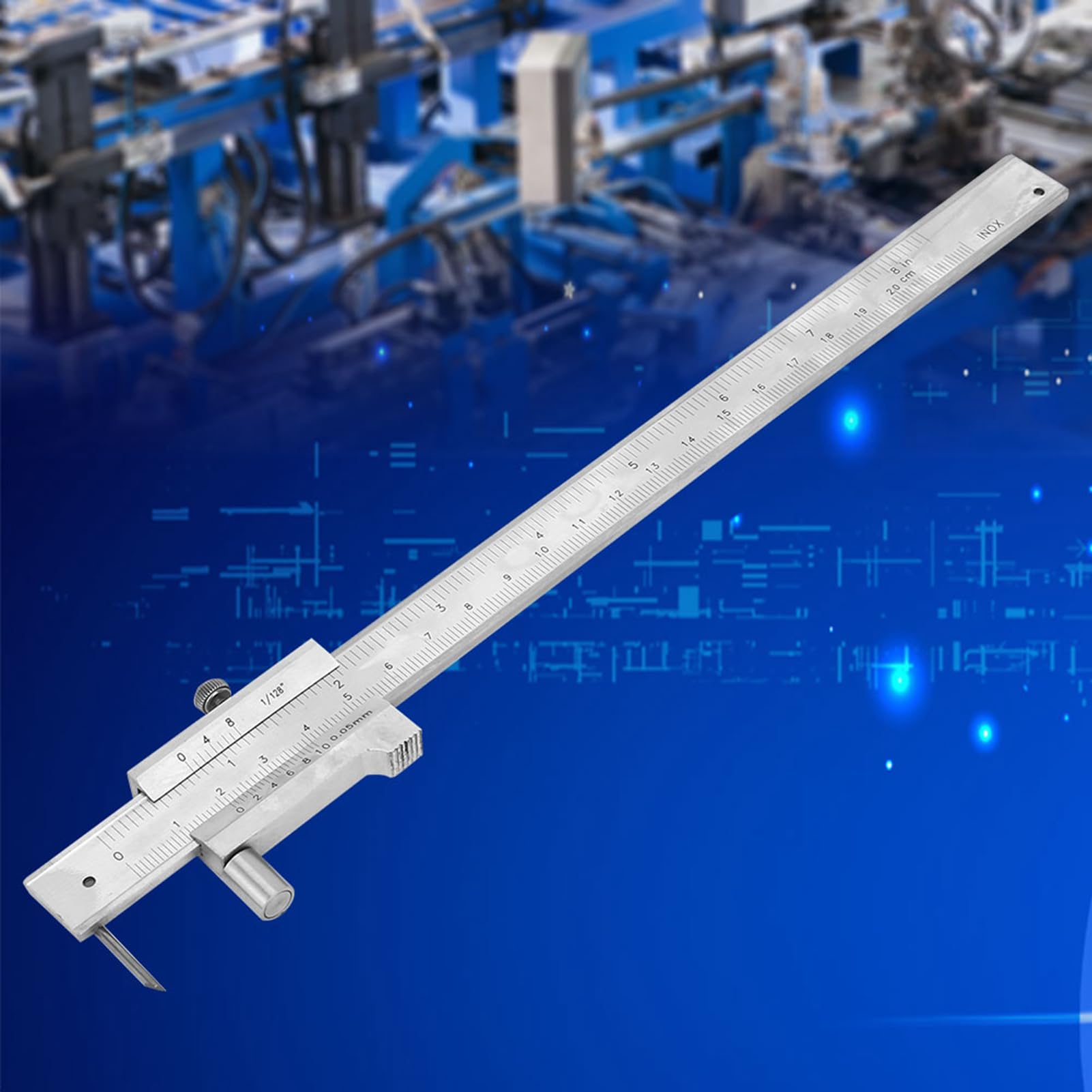 Règle à Pied à Coulisse en Acier Inoxydable avec Traceur pour L'extérieur, Pied à Coulisse en Acier Inoxydable, Règle à Pied à Coulisse Portable en Cuivre