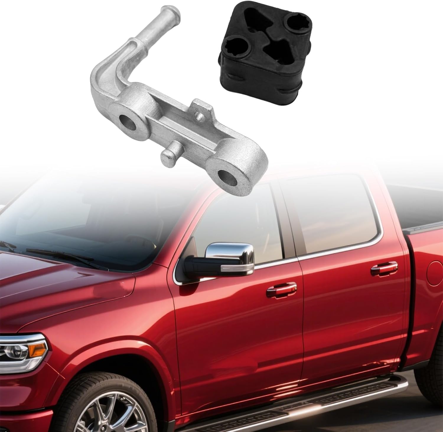 Rear Right Exhaust Bracket Muffler Support Rubber Isolator Hanger Set Replacement for 68395841AA 68519121AA 68410310AA 68410310AB Passenger Side Fit for Ram Truck 1500 2019-2025