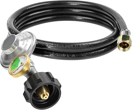 DPB 6Ft Propane Regulator with Hose and Propane Tank Gauge