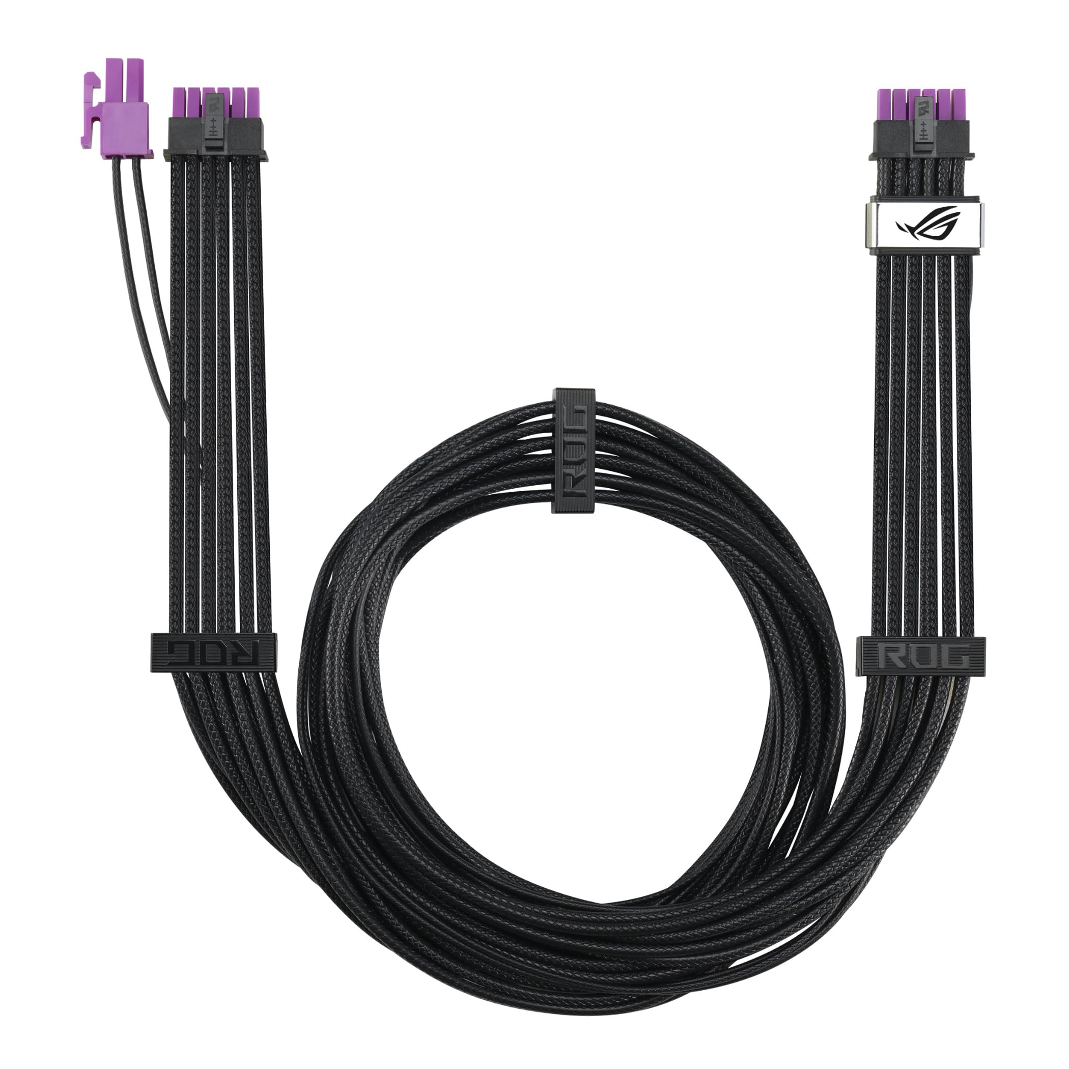 ASUS ROG Equalizer geätztes 12-V-2x6-PCIe-Kabel (kompatibel mit ATX 3.1 und PCIe 5.1, symmetrische PSU-zu-ROG-Equalizer-Leistungsübertragung für einen kühleren Anschluss)