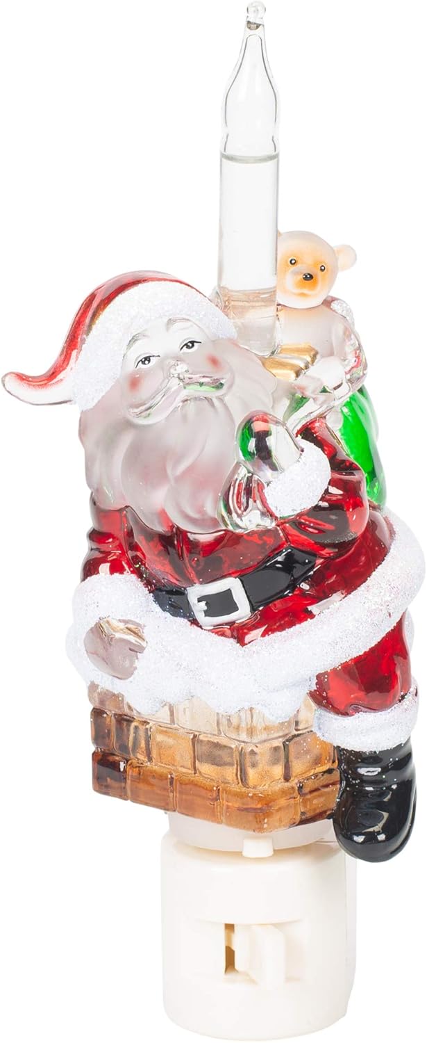 Roman 7 Inch Santa Chimney Bubble Night Light