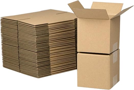 4x4x4 Inches Shipping Boxes Set of 40, Brown Corrugated Cardboard Box Literature Mailer for Packing Small Business