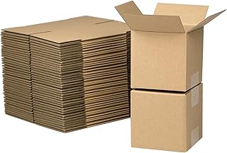4x4x4 Inches Shipping Boxes Set of 40, Brown Corrugated Cardboard Box Literature Mailer for Packing Small Business